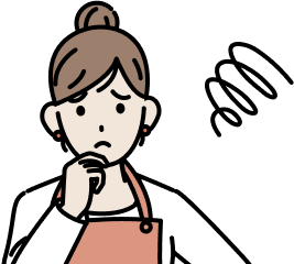 悩んでいる女性のイラスト