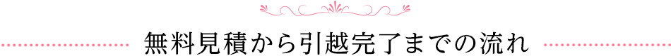 無料見積から引越完了までの流れ